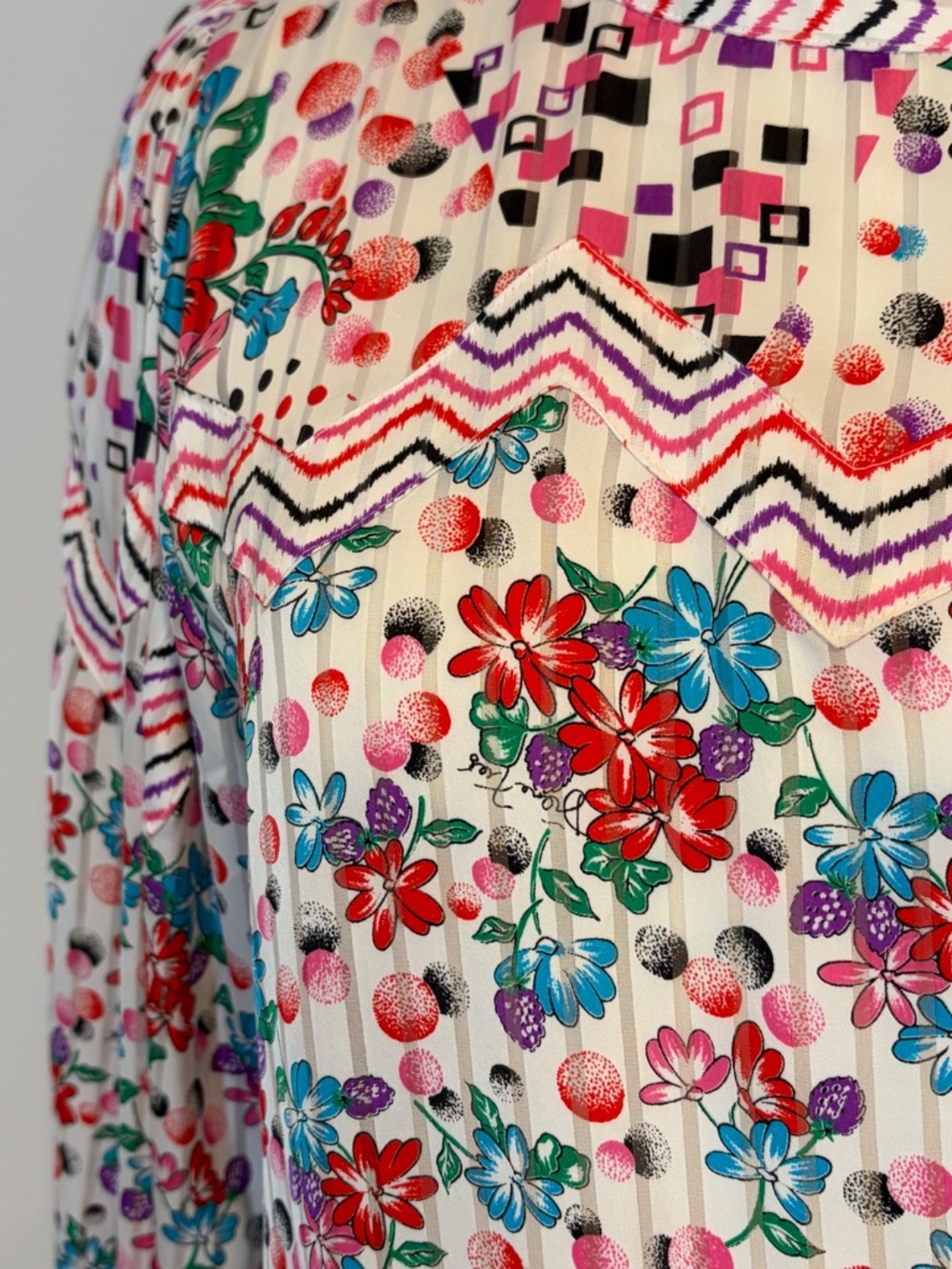 Vintage 80s Diane Freis Floral Print Dress Ruched Waist Mini Pleat Skirt - LG - Picture 6 of 10